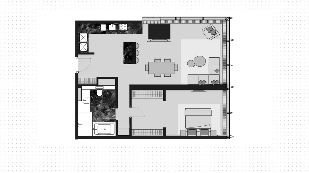 Апартаменты 86 м2 на 60 этаже с 1-й спальней в башне Neva Towers, вид 2