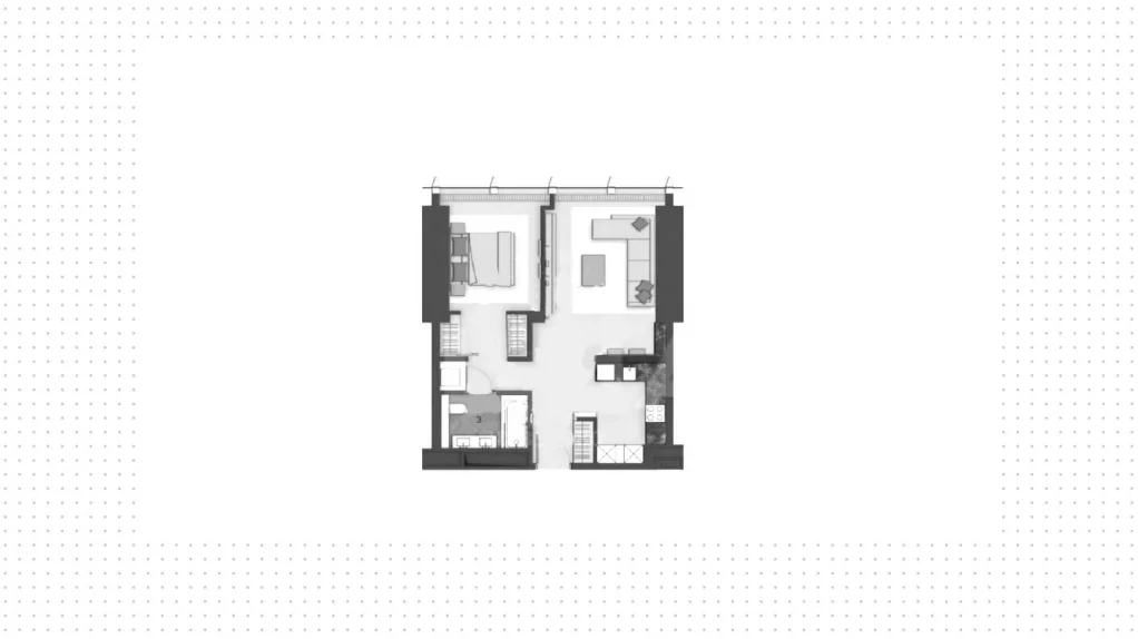 Квартира 62 м2 на 19 этаже с 1-й спальней в башне Neva Towers, вид 6