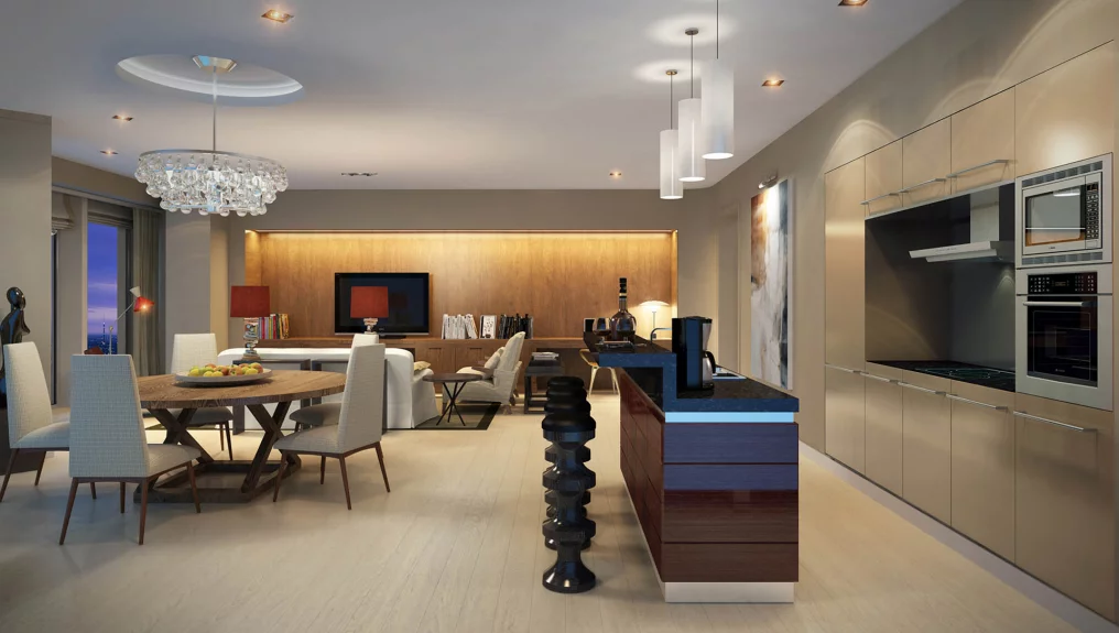 Apartment 101 m2 on the 43rd floor with 1 bedroom in the Mercury Tower, photo 1