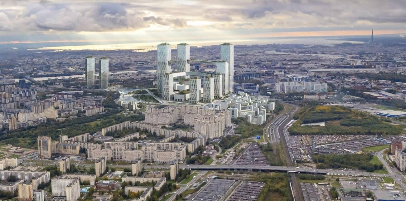 مدينة بطرسبورغ: تصميم جديد لناطحة سحاب بالقرب من محطة لادوجسكي
