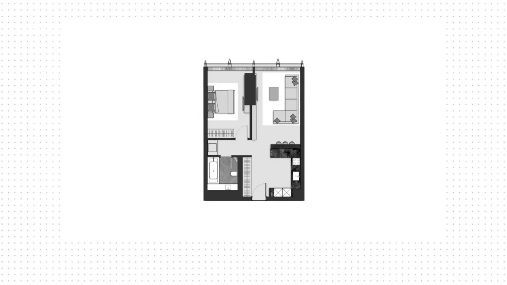 Квартира 68 м2 на 44 этаже с 1-й спальней в башне Neva Towers, вид 2