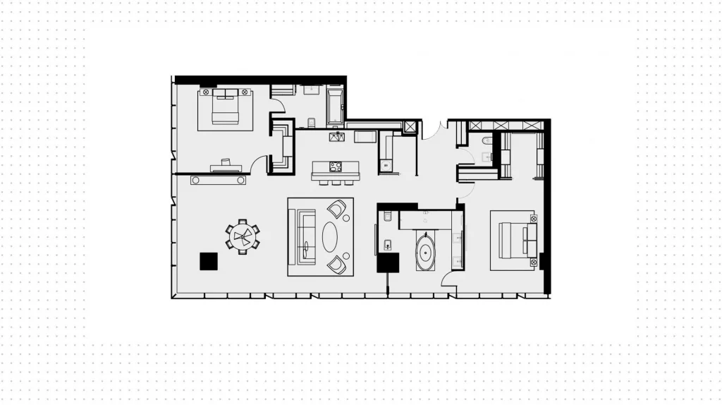 Apartment 191 m2 on the 72nd floor with 2 bedrooms in the OKO Towers, photo 2