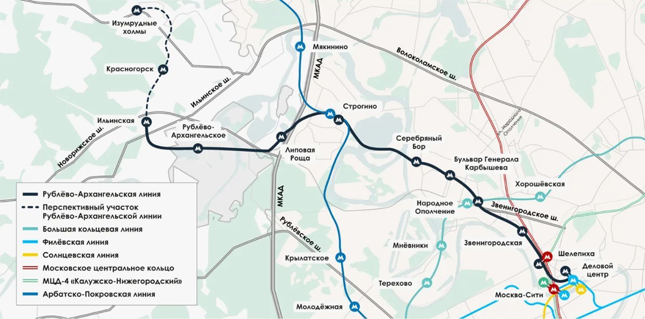 Rublevo-Arkhangelskaya Line: a new transport artery for Moscow City and the Big City project