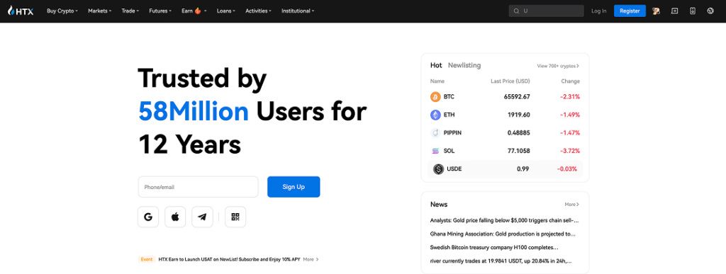 HTX exchange (former Huobi) trading platform HTX exchange (former Huobi) trading platform