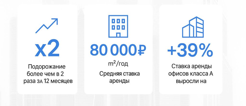 ارتفاع إيجارات المكاتب في مدينة موسكو Рост ставок на офисы в Москва-Сити