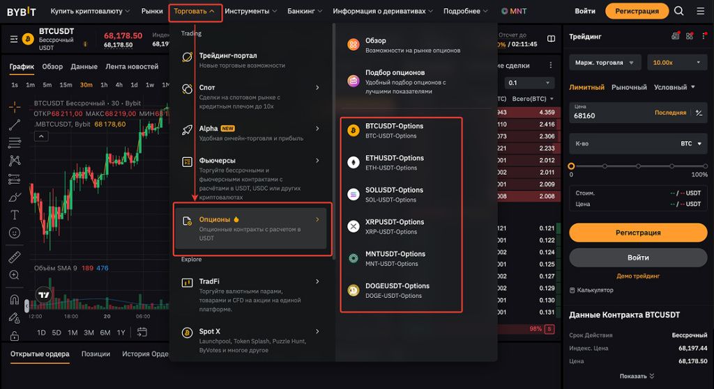Опционы ByBit Опционы ByBit