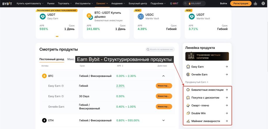 Структурированные продукты Bybit Структурированные продукты Bybit